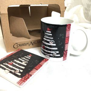 Mug & Coaster Christmas Gift Box Set by Counter Art  NWT NOS